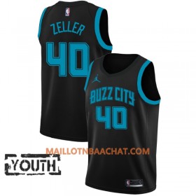 Maillot NBA Charlotte Hornets Cody Zeller 40 2018-19 Jordan Brand City Edition Noir Swingman - Enfant